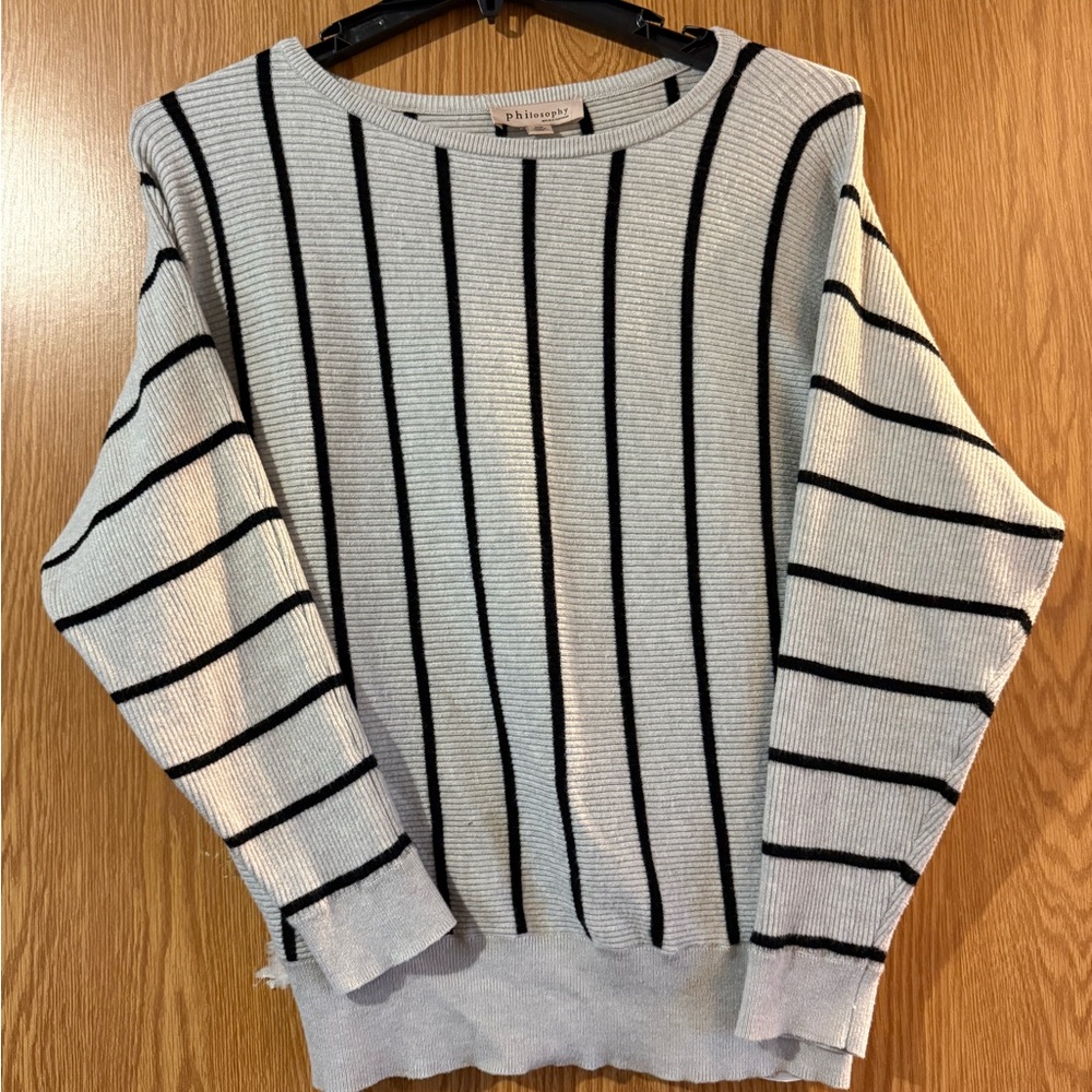 Philosophy Black and White Striped Sweater